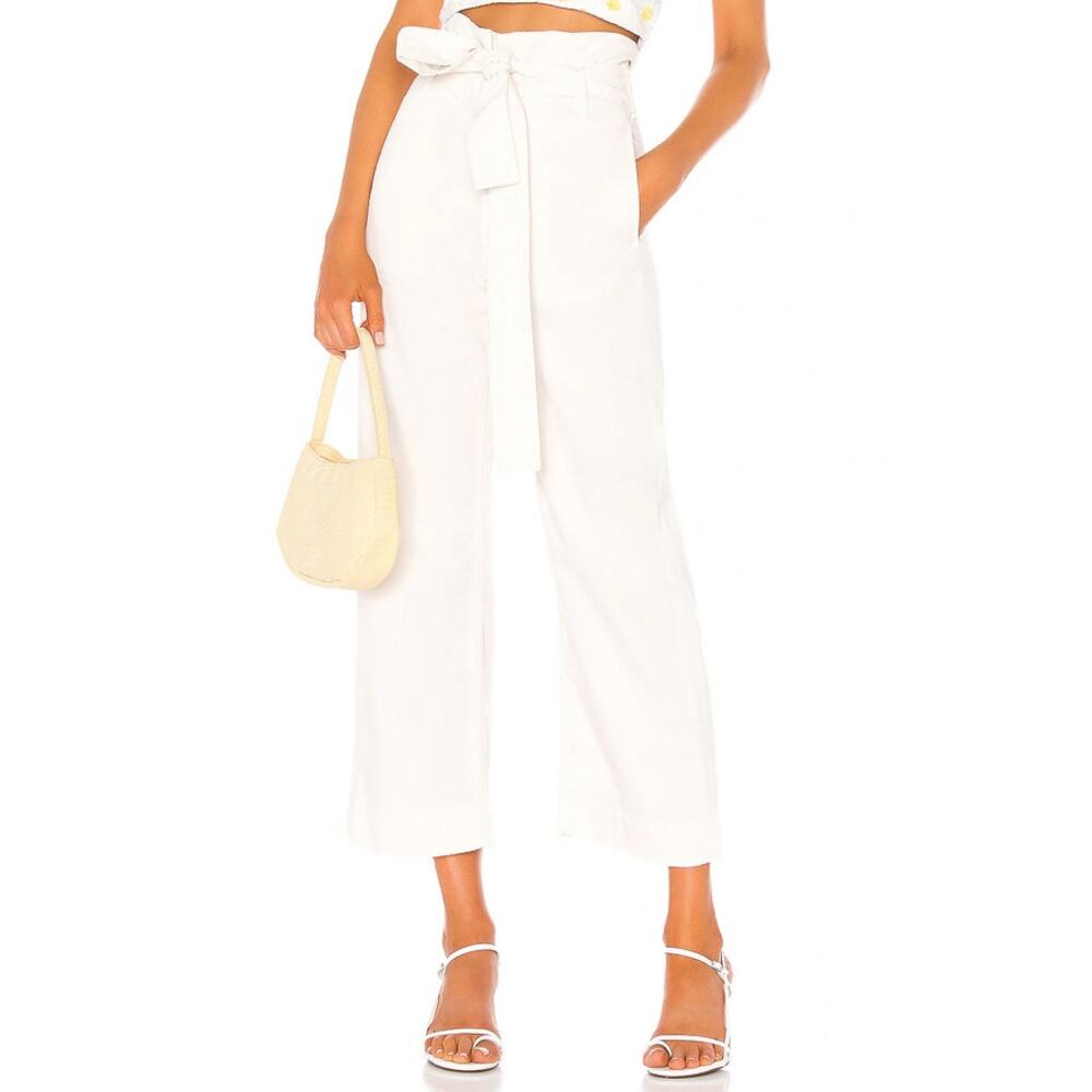 Mother The Paperbag Greaser Ankle Pants in Cream Size 26